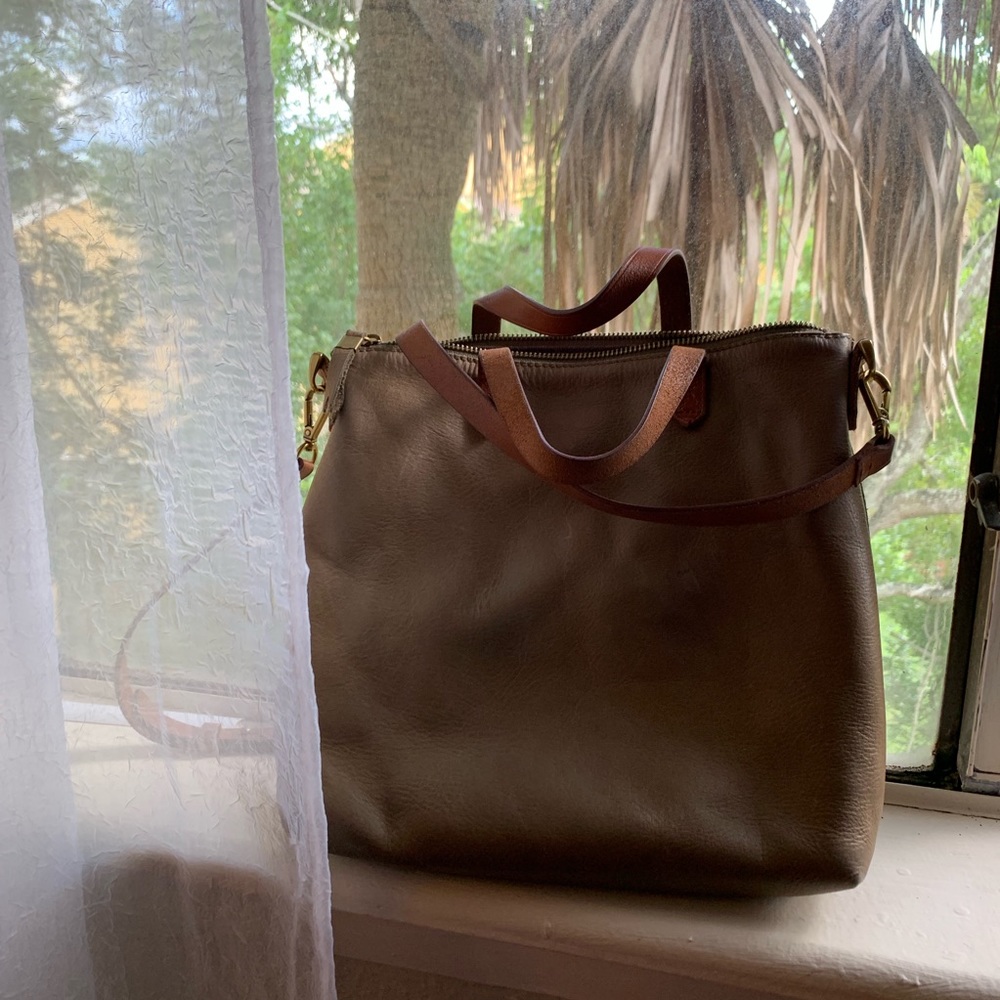 Madewell Transport Crossbody Small Zip Top Olive